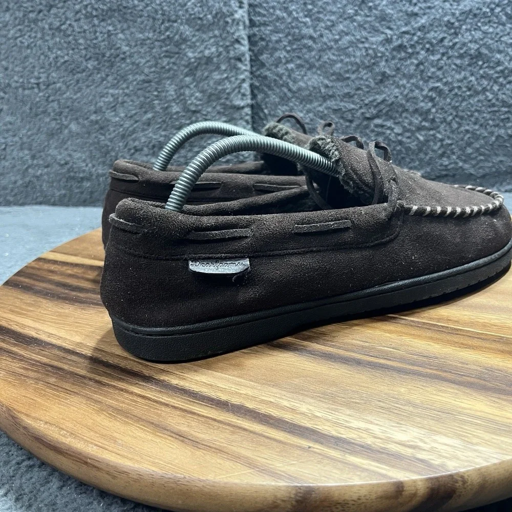 DOCKERS‎ Men's 9-10 lace Up Flat Slippers Shoes Brown Sandals Cotton